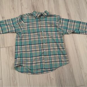 Men’s Vineyard Vines Size XL Button Down Shirt, Blue/Green/Yellow checked